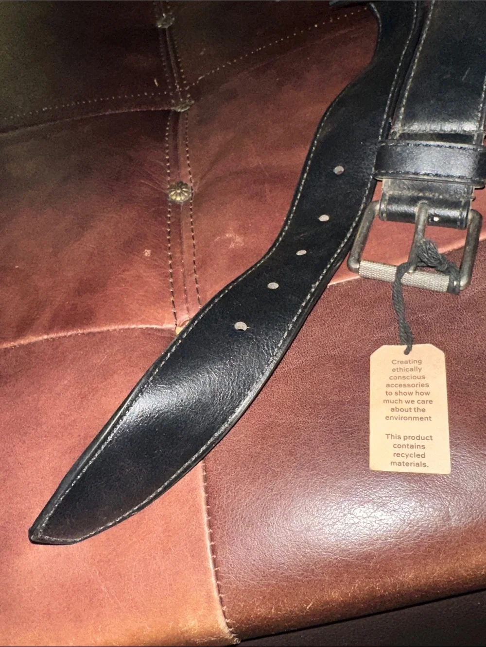 Frye & Co Mens Black faux Leather Belt